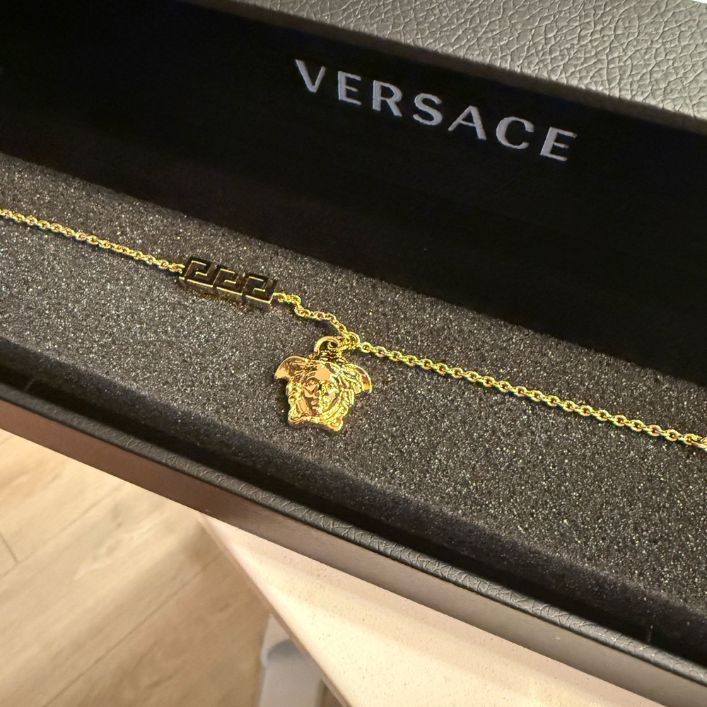 Versace Gold Medusa Head Chain anklet